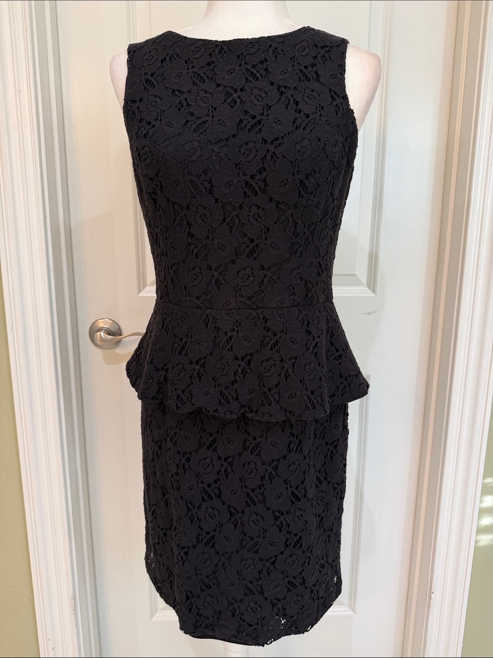 Soho Apparel Black Lace Peplum Little Black Dress LBD Feminine
